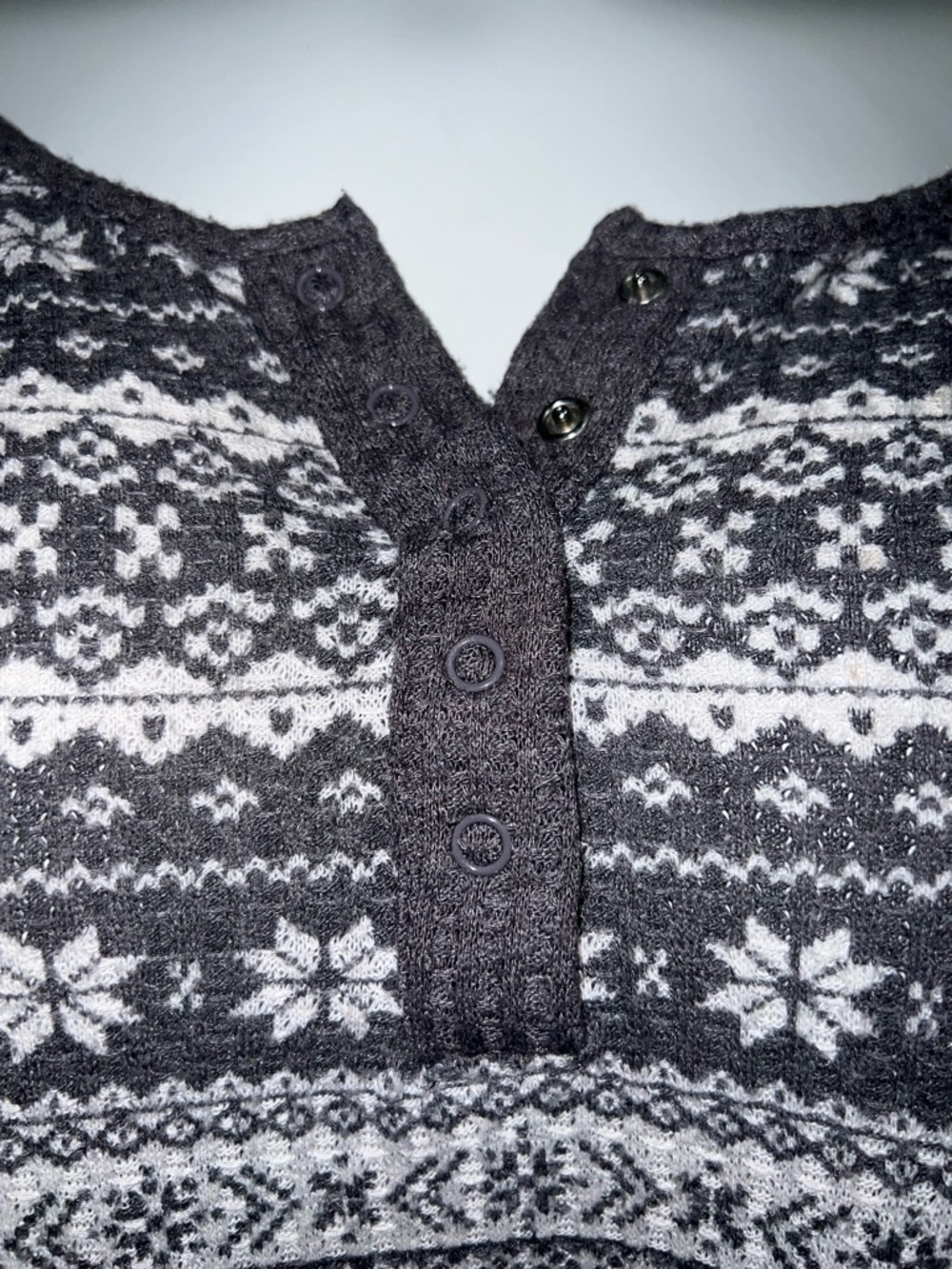 Torrid Gray and White Henley Long Sleeve Top - Picture 4 of 8
